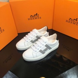 Replica Hermes White Black Stripe Low Top Sneaker