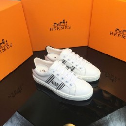 Replica Hermes White Black Stripe Low Top Sneaker