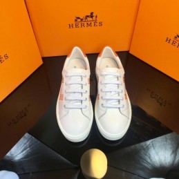 Replica Hermes White Orange Stripe Low Top Sneaker