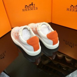 Replica Hermes White Orange Stripe Low Top Sneaker
