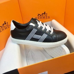 Replica Hermes Black White Stripe Low Top Sneaker