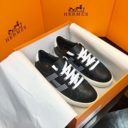Replica Hermes Black White Stripe Low Top Sneaker