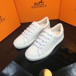 Replica Hermes White Platform Stripe Sneaker
