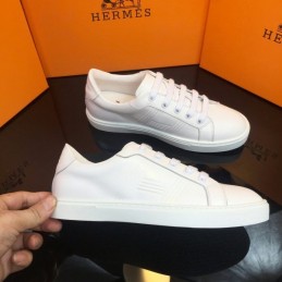 Replica Hermes White Platform Stripe Sneaker