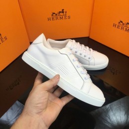 Replica Hermes White Platform Stripe Sneaker