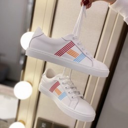 Replica Hermes White Multicolor Stripe Sneaker