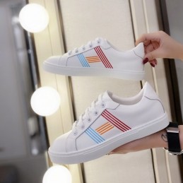 Replica Hermes White Multicolor Stripe Sneaker