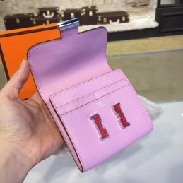 Replica Hermes Light Pink Constance Wallet Rose Gold Hardware