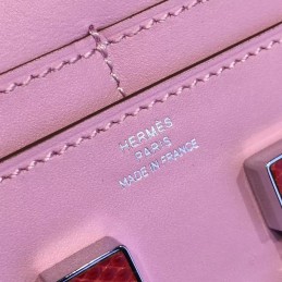 Replica Hermes Light Pink Constance Wallet Rose Gold Hardware