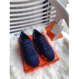 Replica Hermes Navy Orange H Knit Sneaker