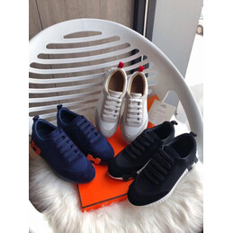 Replica Hermes Navy Orange H Knit Sneaker