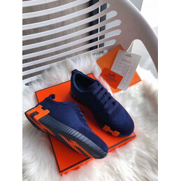 Replica Hermes Navy Orange H Knit Sneaker