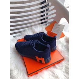 Replica Hermes Navy Orange H Knit Sneaker
