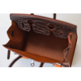 Replica Hermes Brown House Print Birkin 20 Bag