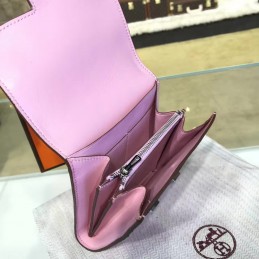 Replica Hermes Light Pink Constance Wallet Rose Gold Hardware