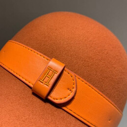 Replica Hermes Orange H Belt Bucket Hat