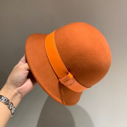 Replica Hermes Orange H Belt Bucket Hat