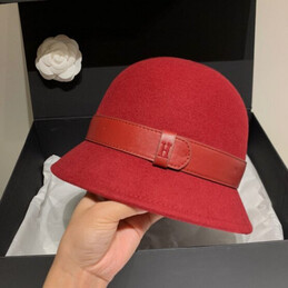 Replica Hermes Burgundy H Belt Bucket Hat
