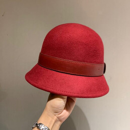 Replica Hermes Burgundy H Belt Bucket Hat