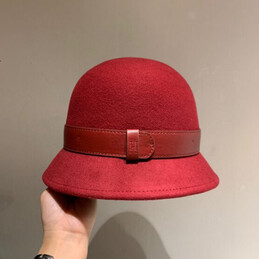 Replica Hermes Burgundy H Belt Bucket Hat
