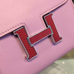 Replica Hermes Light Pink Constance Wallet Rose Gold Hardware