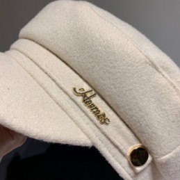 Replica Hermes beige baker boy cap