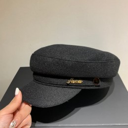 Replica Hermes black baker boy cap