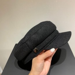 Replica Hermes black baker boy cap