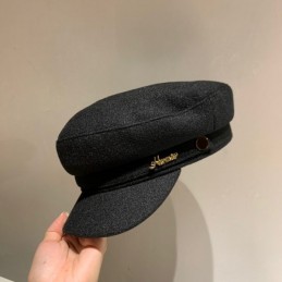 Replica Hermes black baker boy cap