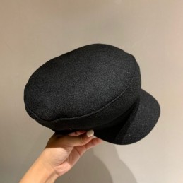 Replica Hermes black baker boy cap