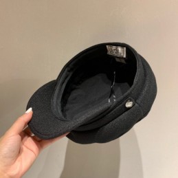 Replica Hermes black baker boy cap