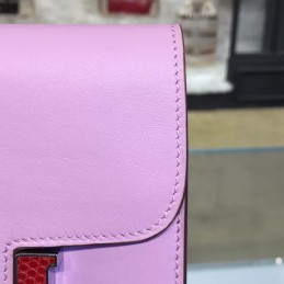 Replica Hermes Light Pink Constance Wallet Rose Gold Hardware