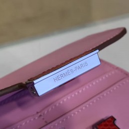 Replica Hermes Light Pink Constance Wallet Rose Gold Hardware
