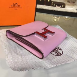 Replica Hermes Light Pink Constance Wallet Rose Gold Hardware