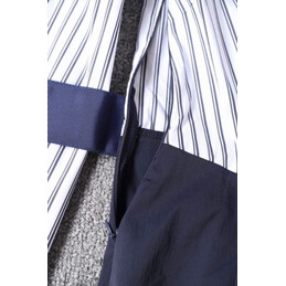 Replica Hermes White Navy Pleated Dress