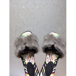 Replica Hermes Gray Floral H Slide Slipper