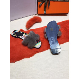 Replica Hermes Gray Floral H Slide Slipper