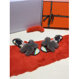 Replica Hermes Gray Floral H Slide Slipper