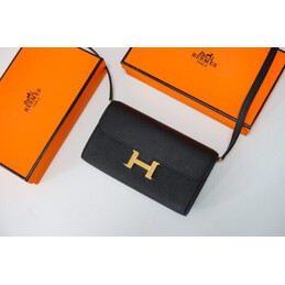 Replica Hermes Black Constance Long To Go Wallet