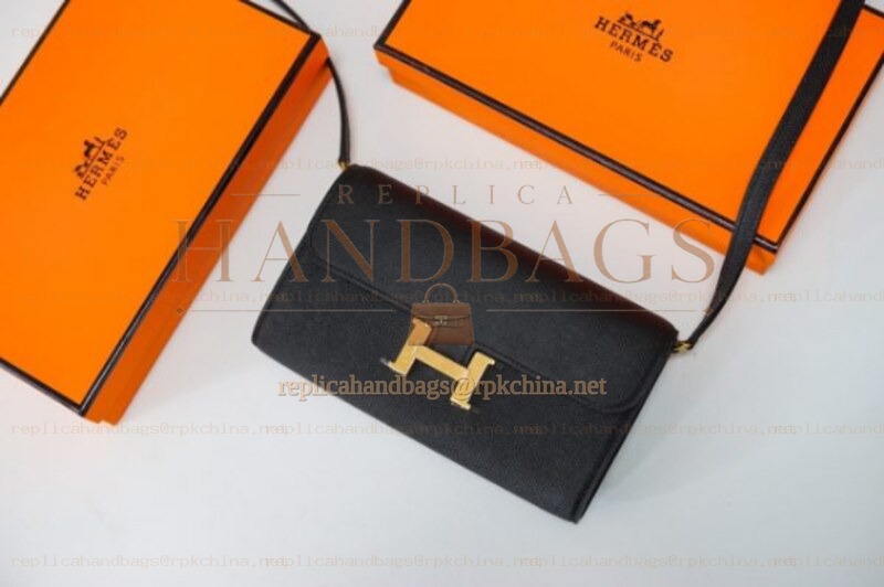 Replica Hermes Black Constance Long To Go Wallet
