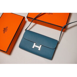 Replica Hermes Blue Constance Long To Go Wallet