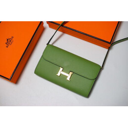 Replica Hermes Green Constance To Go Wallet Silver H Hardware