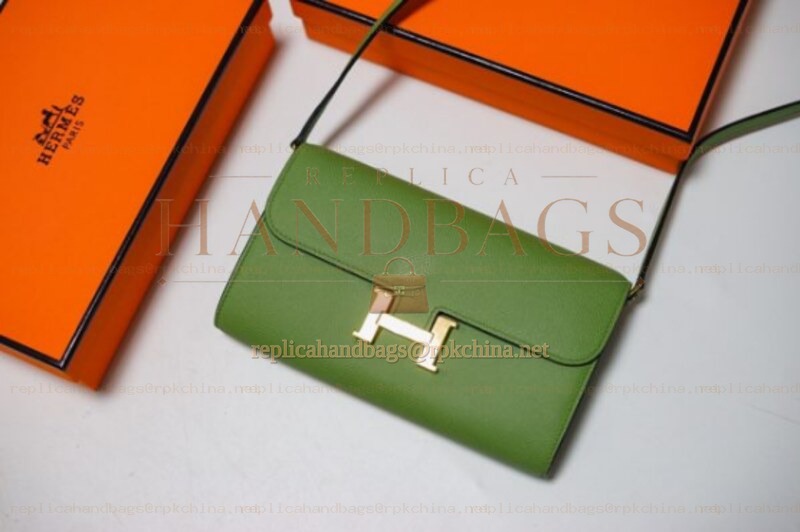 Replica Hermes Green Constance To Go Wallet Silver H Hardware
