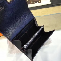 Replica Hermes Black Constance Compact Wallet