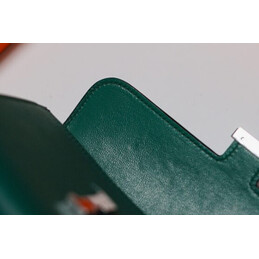 Replica Hermes Dark Green Constance To Go Wallet Silver H Hardware