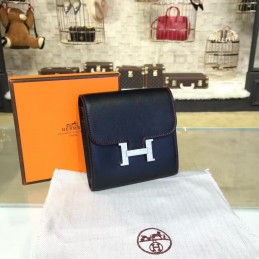 Replica Hermes Black Constance Compact Wallet