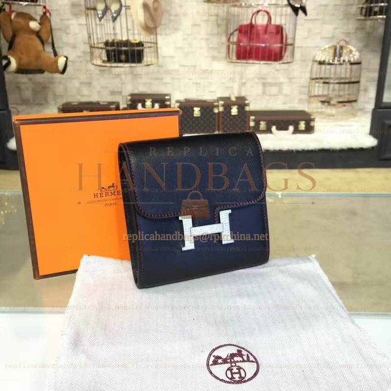Replica Hermes Black Constance Compact Wallet