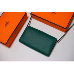 Replica Hermes Dark Green Constance To Go Wallet Silver H Hardware