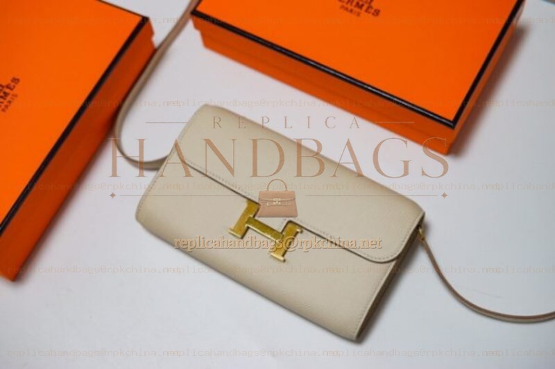 Replica Hermes Cream Constance Long To Go Wallet
