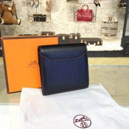 Replica Hermes Black Constance Compact Wallet